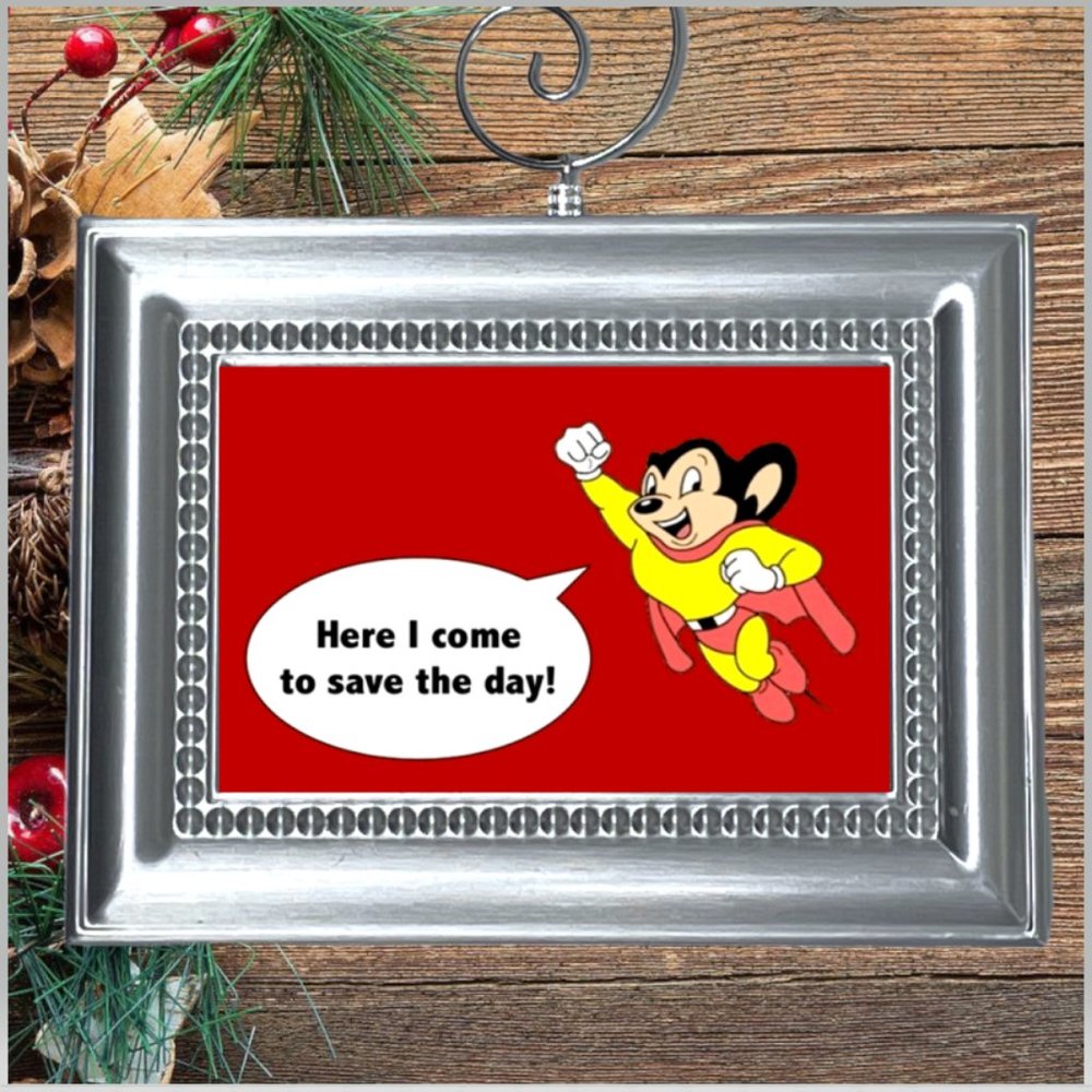 Mighty Mouse‎ Retro Nostalgic Christmas Tree Ornament